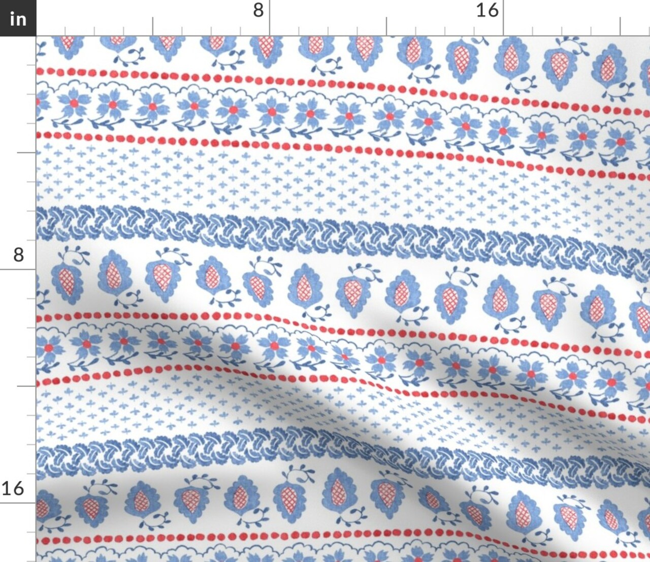 Boho Stripe Paisley Floral French Provincial Americana Clovers Grandmillennial Cottagecore Dots Blue Red Custom Printed Fabric by Spoonflower Various Fabrics by the Yard or Fat Quarter